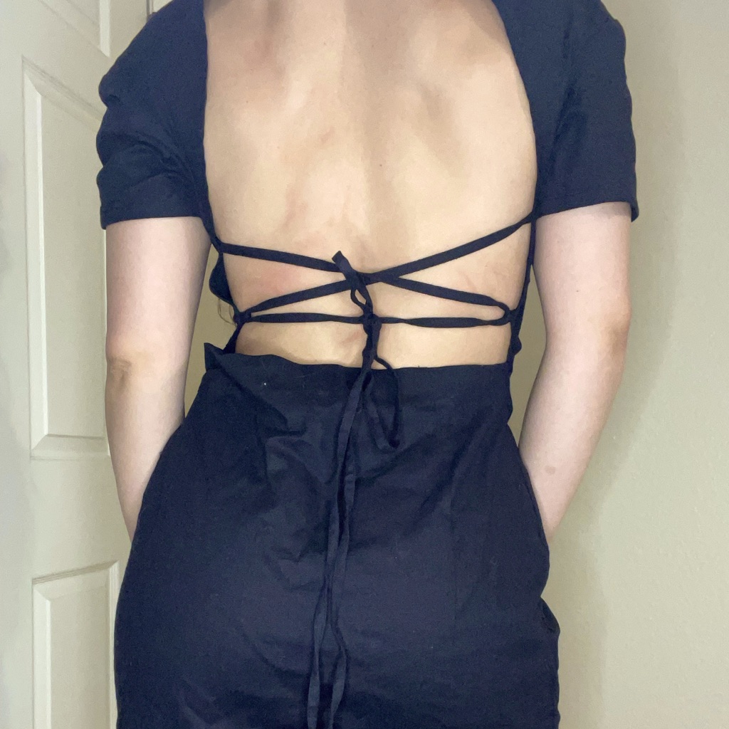Button Down Backless Dress